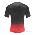 T-shirt de futebol masculino dry fit vermelho